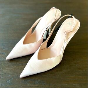 Zara Satin Effect Heeled Shoes